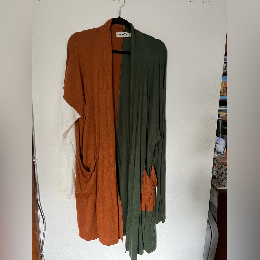 Haptics by Holly Harper Color block Open Cardigan